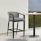Armen Living Aileen Outdoor Patio Counter Height Bar Stool in Aluminum and Wicker with Gray Cushions 840254333185 - alternate 3